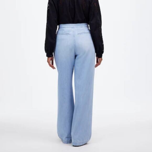 Madewell Curvy Harlow Wide Leg Airy Trouser Jeans Light Noll Wash Baggy 27 - Picture 2 of 12